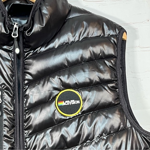 Activision Official Puffer Vest Mens Size Medium Black Full Zip Mock Neck - Picture 4 of 13